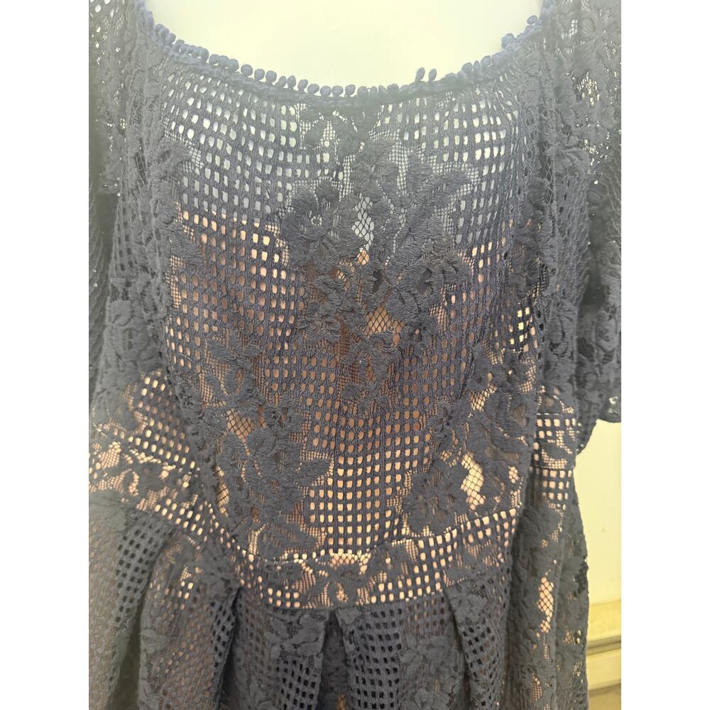 CHELSEA28 WOMENS SZ 20 Black LACE OFF THE SHOULDER COCKTAIL DRESS shapewear - Picture 5 of 5